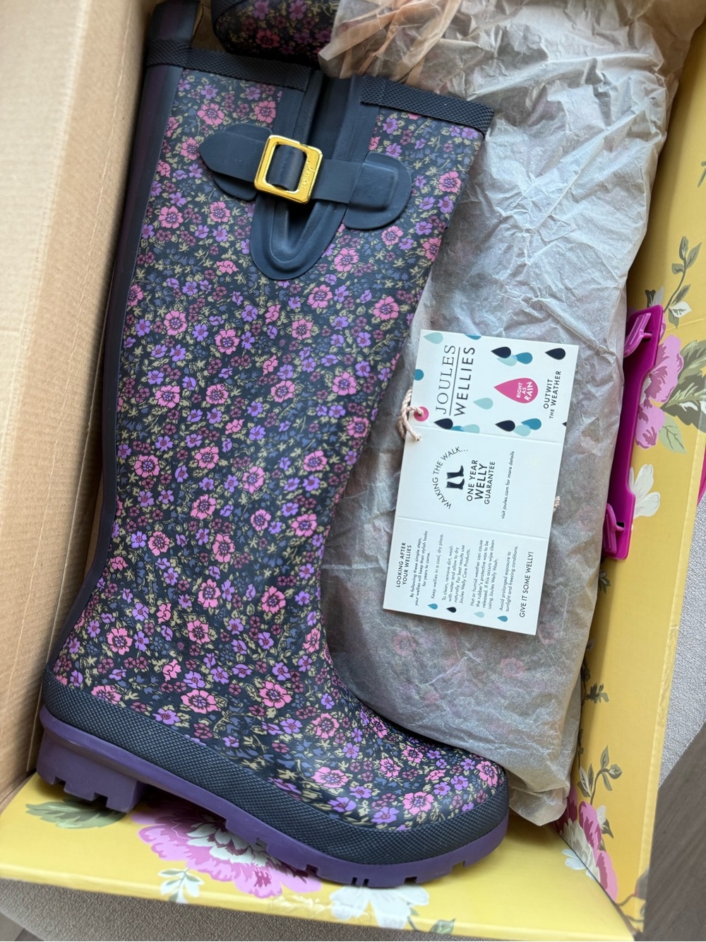 Joules Floral Print Rain Boots